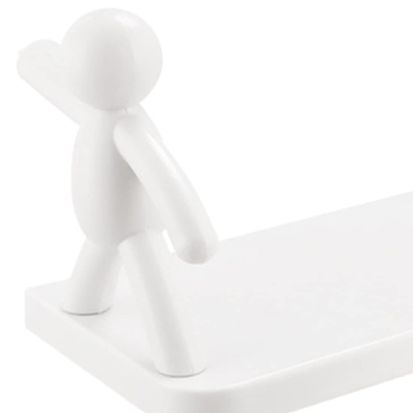 Self Adhesive Cute Floating Shelves Wall Shelf  Wall Mounted Organizer - Human Figurine  Brown Box